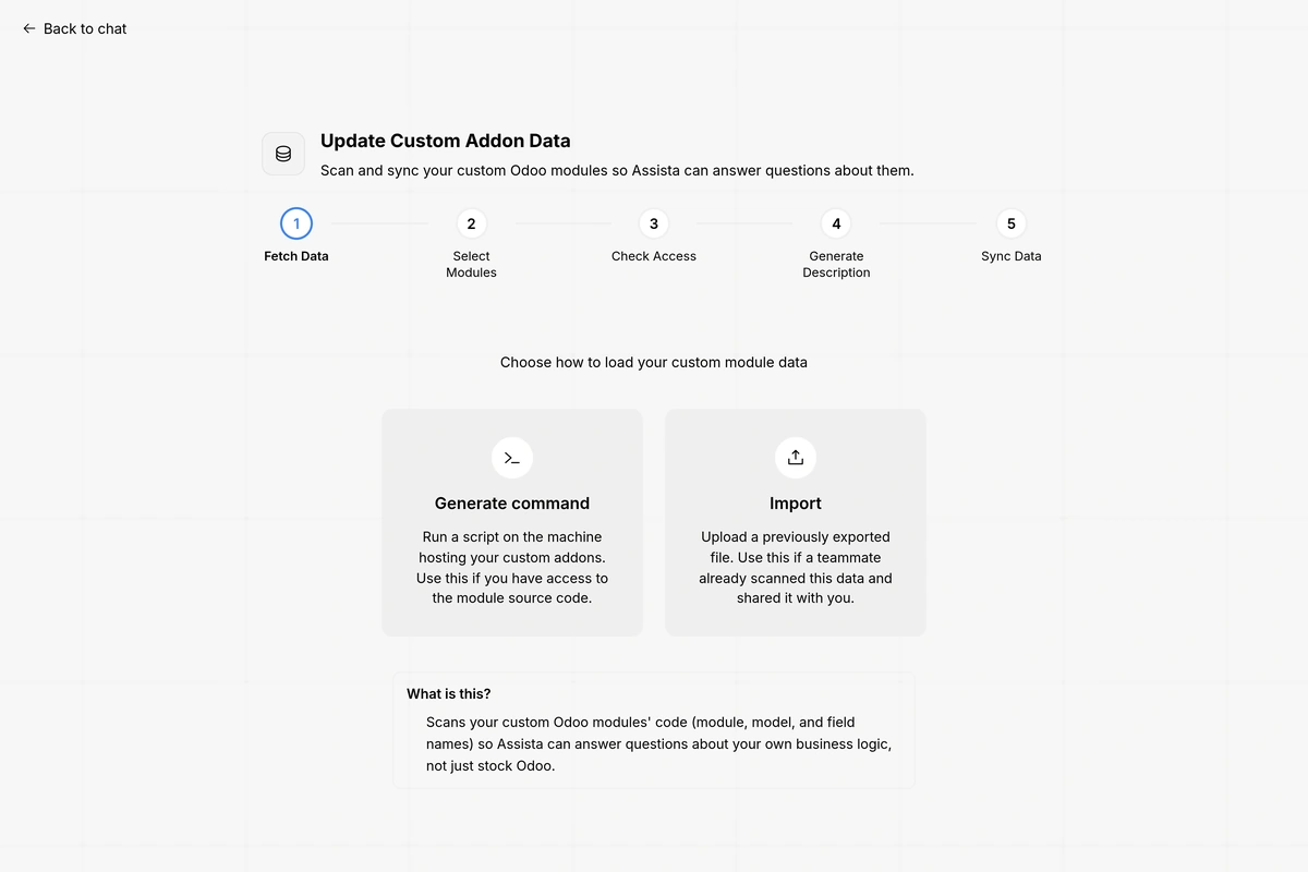 Assista X scanning and syncing custom addon data