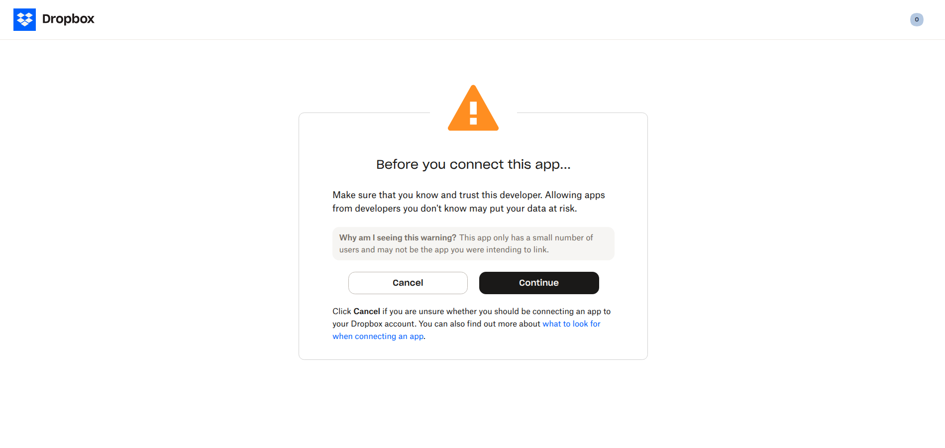 Auth Warning