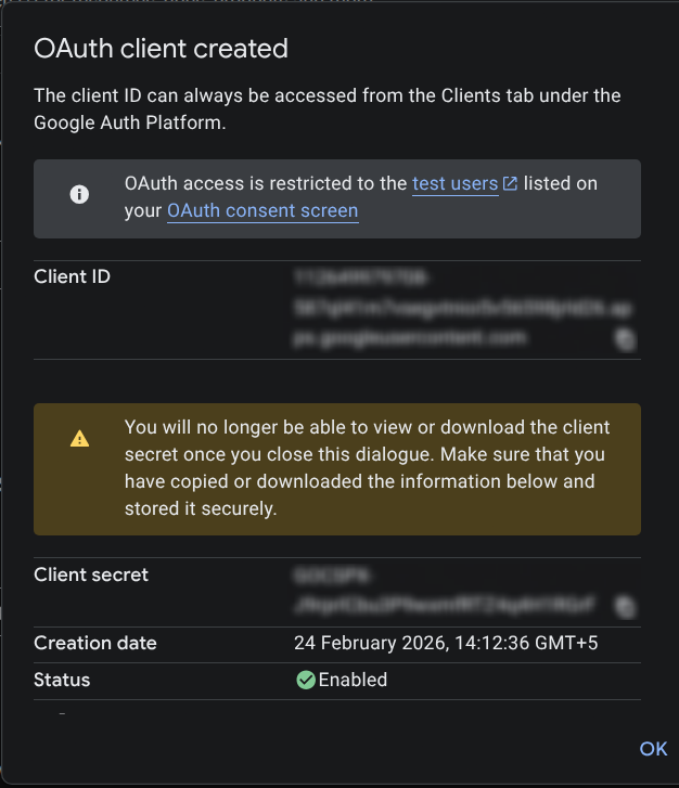 Client ID/Secret Generation