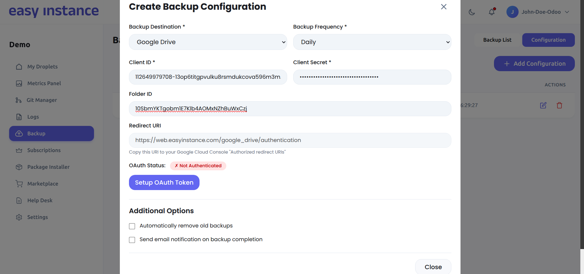 Token Setup