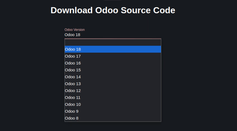 Odoo version Prompt