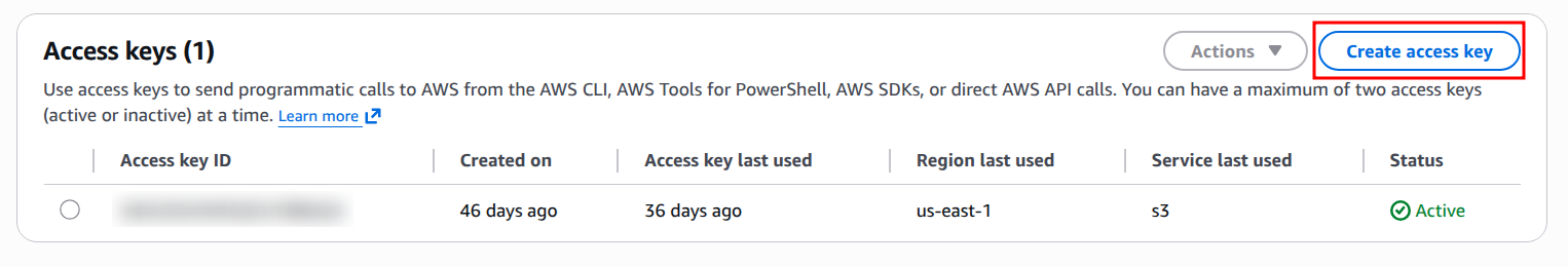 Generate Access Keys