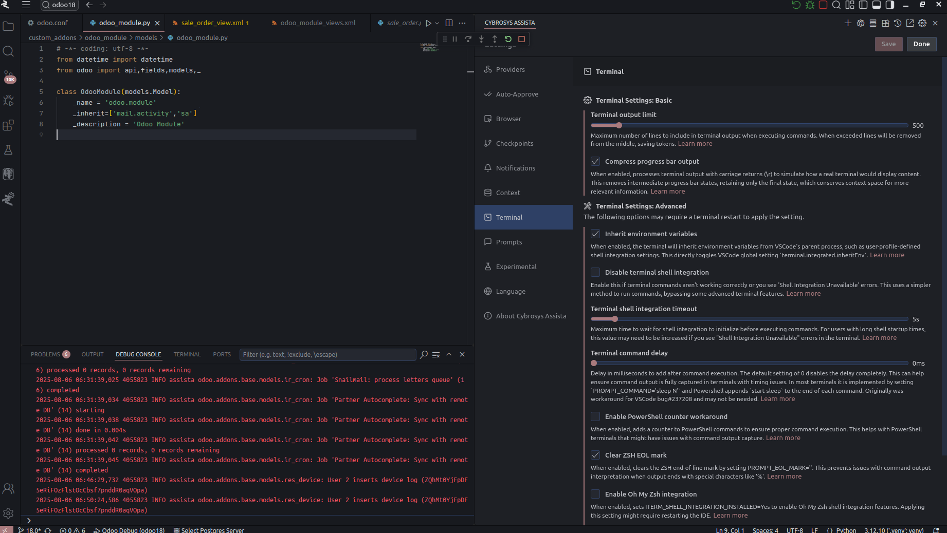 Terminal Settings