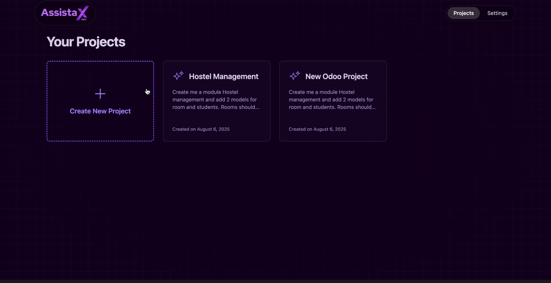Assista X Chat user interface showing a natural-language query and analysis dashboard for Odoo business data